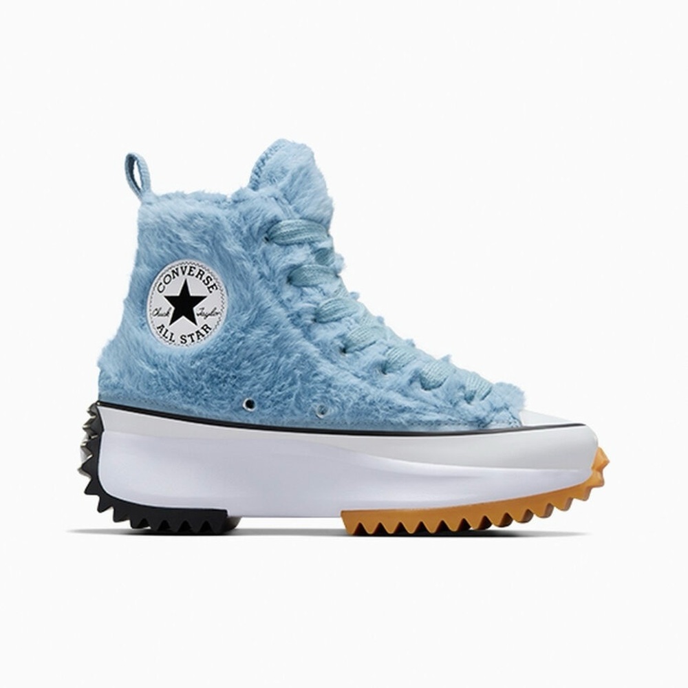 Converse Run Star Hike Platform Faux Fur Womens 9 Blue A13381C Converse All Star